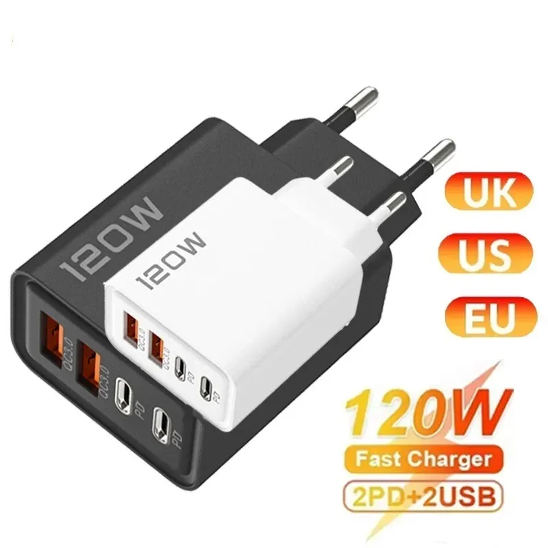 Chargeur USB-C 120 W à 4 ports Xiaomi, charge rapide PD, compatible Samsung, iPhone et Huawei 3