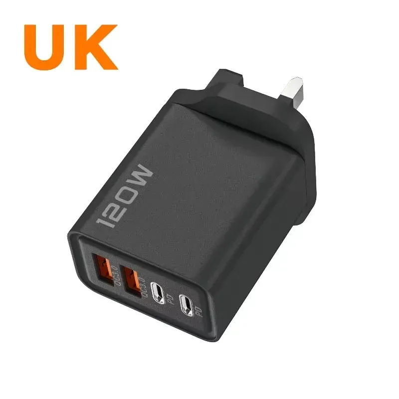 Chargeur USB-C 120 W à 4 ports Xiaomi, charge rapide PD, compatible Samsung, iPhone et Huawei 14