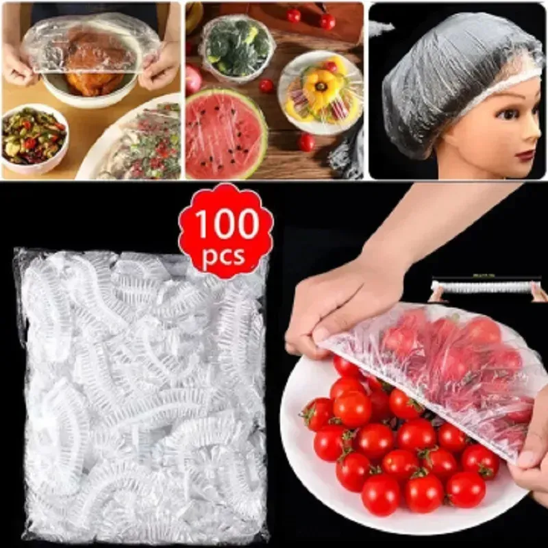 Couvercles extensibles en plastique pour conservation des aliments, lot de 100 pièces