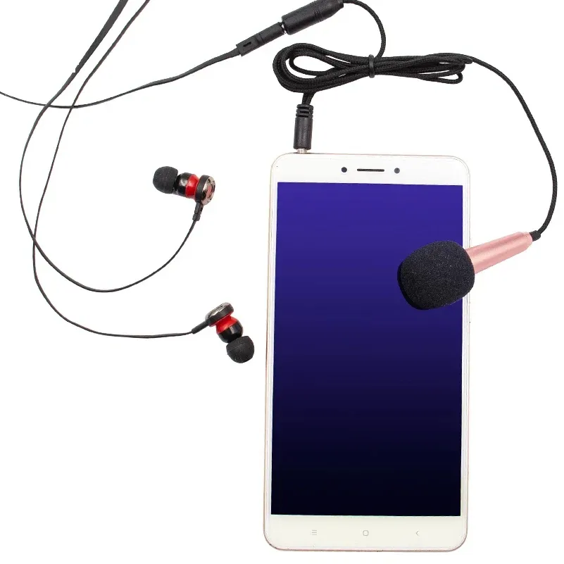 Microphone de studio stéréo portable jack 3,5 mm, mini microphone karaoké KTV pour smartphone, ordinateur portable et PC de bureau 2
