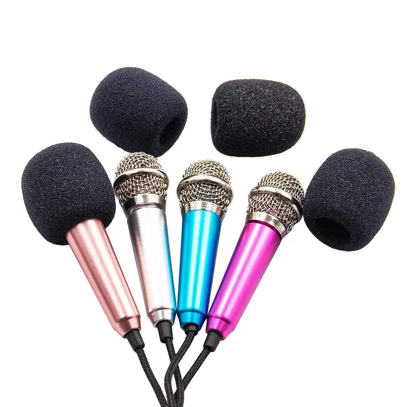 Microphone de studio stéréo portable jack 3,5 mm, mini microphone karaoké KTV pour smartphone, ordinateur portable et PC de bureau