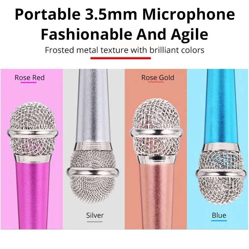 Microphone de studio stéréo portable jack 3,5 mm, mini microphone karaoké KTV pour smartphone, ordinateur portable et PC de bureau 3