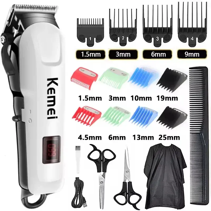 Tondeuse à cheveux électrique pour hommes, sans fil, rechargeable, professionnelle, 809A 1