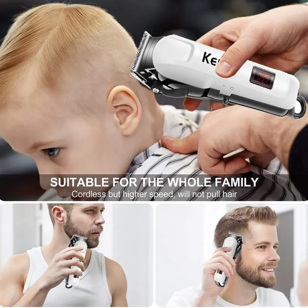 Tondeuse à cheveux électrique pour hommes, sans fil, rechargeable, professionnelle, 809A 6