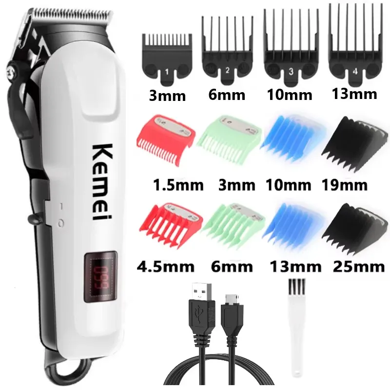 Tondeuse à cheveux électrique pour hommes, sans fil, rechargeable, professionnelle, 809A 9