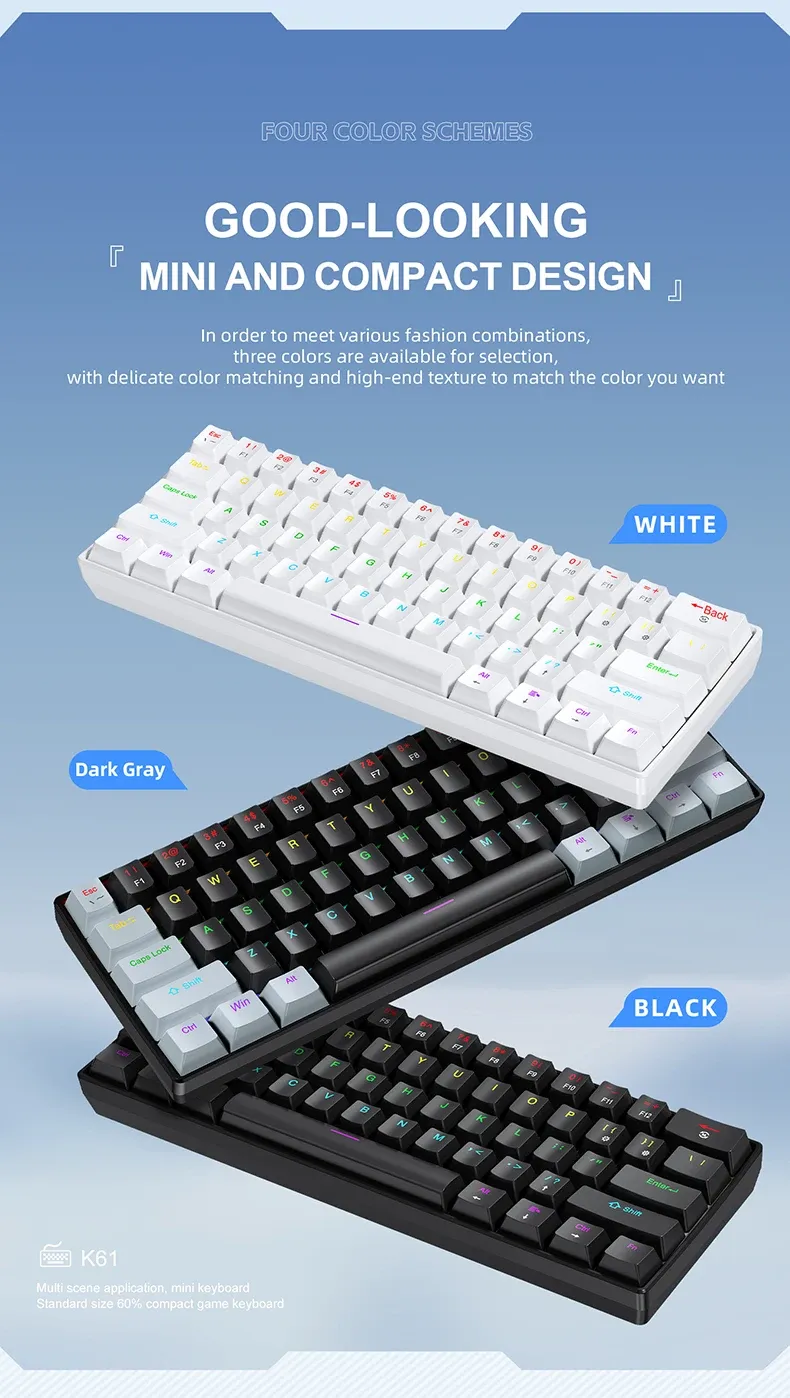 Clavier mécanique K61 Mini, interrupteurs