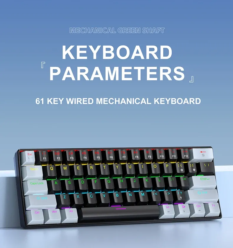 Clavier mécanique K61 Mini, détail des touches