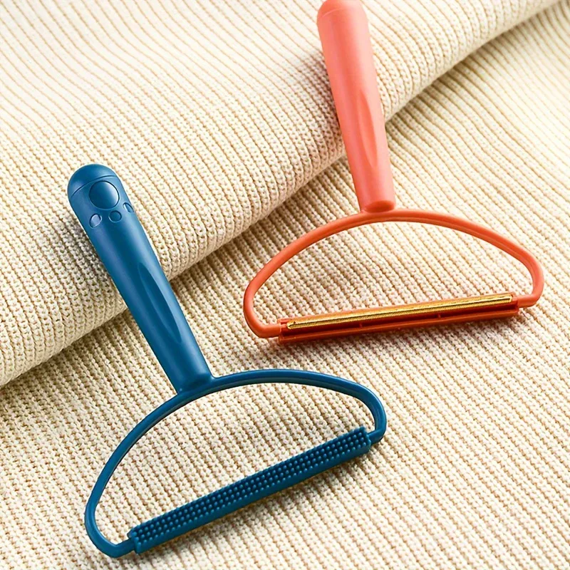 Peigne anti-peluches double face portable, brosse à poils d'animaux pour vêtements et tapis, rasoir à peluches manuel en tissu 1