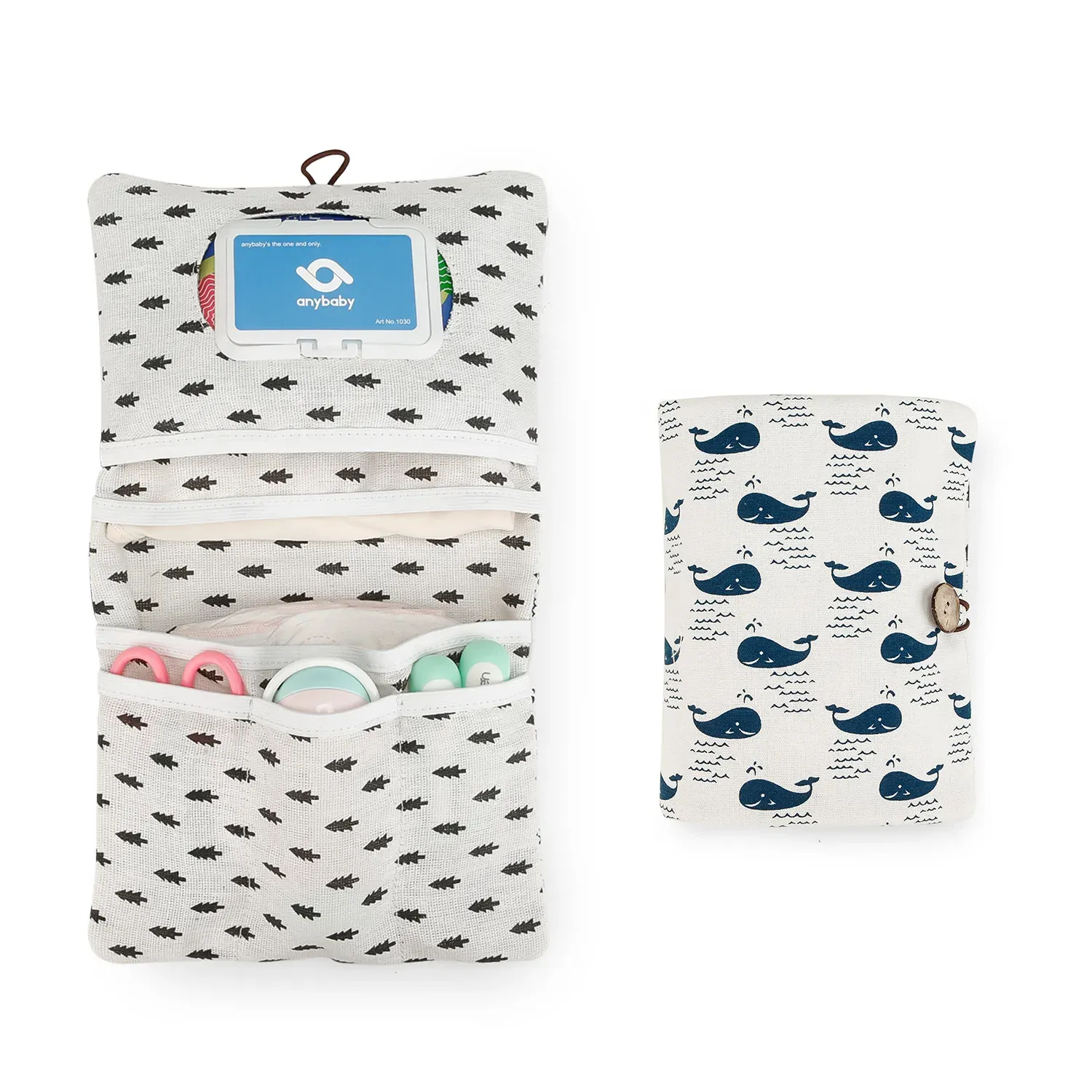Sac à couches motif baleine