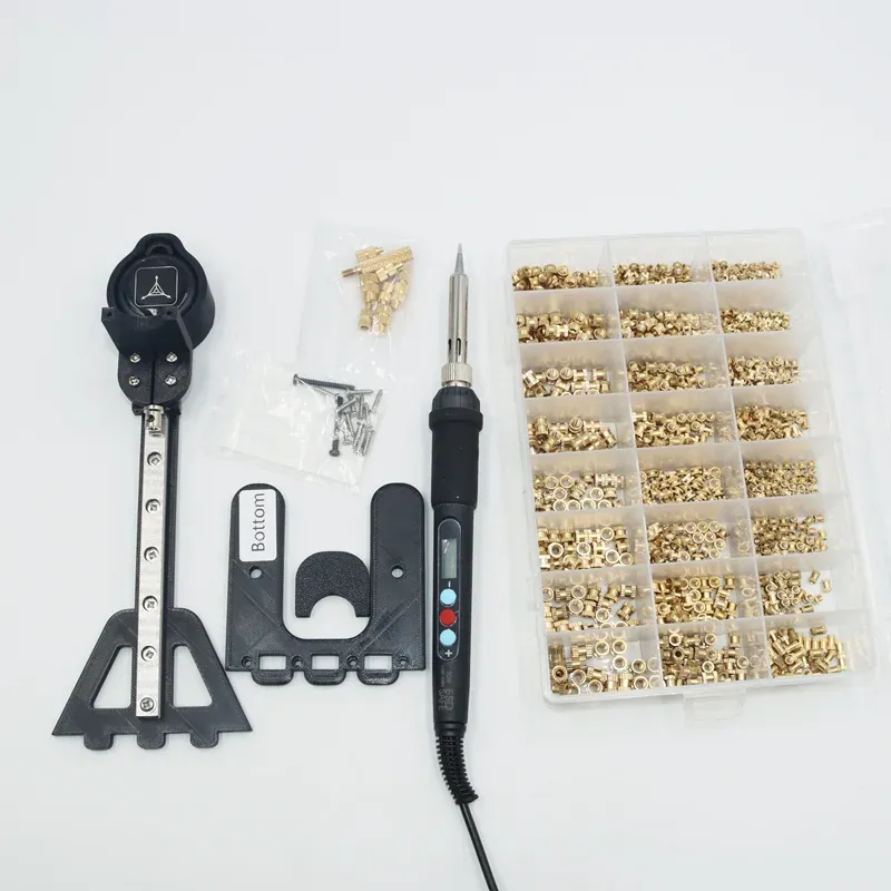 Ensemble d'inserts filetés à chaleur avec outil de pose et panne de fer à souder électrique, filetage laiton M2, M3, M4, M5, M6, M8, kit intégré pour impression 3D 3