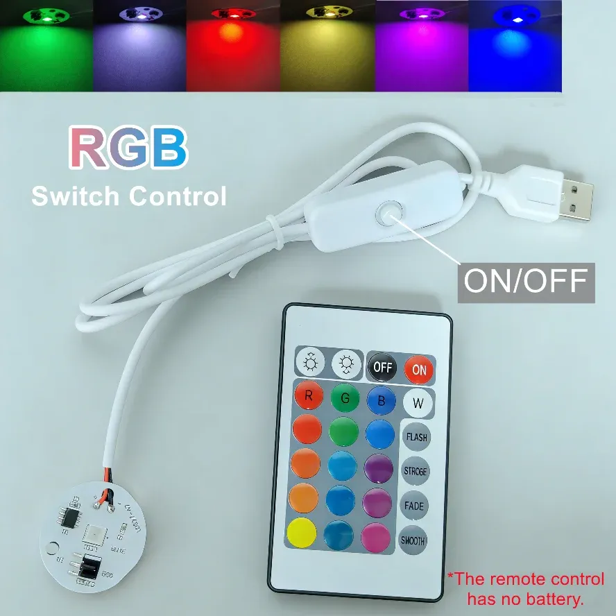 Panneau LED RGB USB 5V avec télécommande, gradation de couleurs et haute luminosité, lot de 4, 2 ou 1 pièces pour affichage de modèles DIY 16
