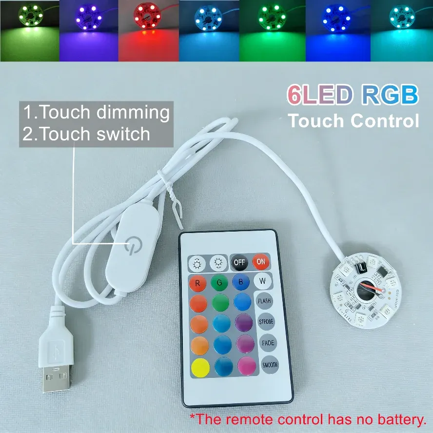 Panneau LED RGB USB 5V avec télécommande, gradation de couleurs et haute luminosité, lot de 4, 2 ou 1 pièces pour affichage de modèles DIY 7