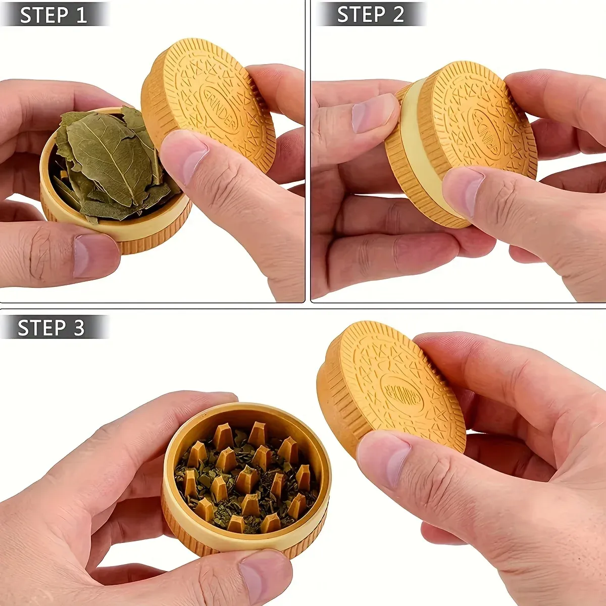 Détail du moulin à épices vanille en forme de biscuit