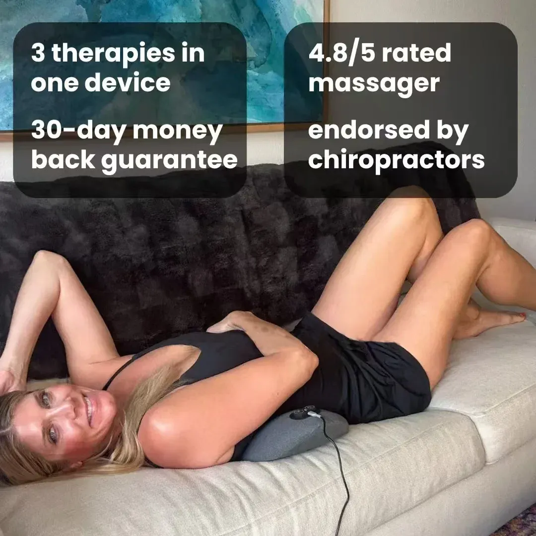 Masseur dorsal multifonctionnel 3-en-1 avec fonction shiatsu, massage des tissus profonds, portable, pour le soulagement des douleurs de l'épaule et du bas du dos 2