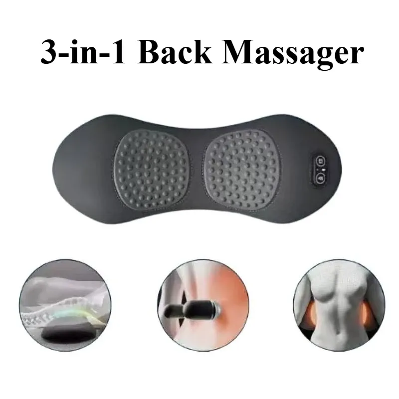 Masseur dorsal multifonctionnel 3-en-1 avec fonction shiatsu, massage des tissus profonds, portable, pour le soulagement des douleurs de l'épaule et du bas du dos