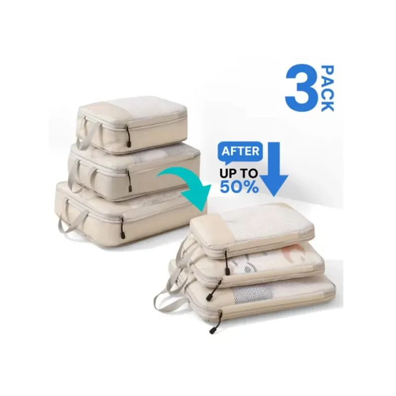 Ensemble de sacs de rangement compressibles pour voyage
