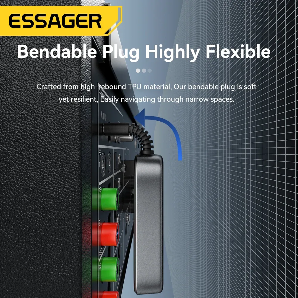Essager Adaptateur Bluetooth 2-en-1 5.1 : récepteur et émetteur audio sans fil, sortie stéréo 3,5 mm (AUX) pour TV, voiture et écouteurs 4