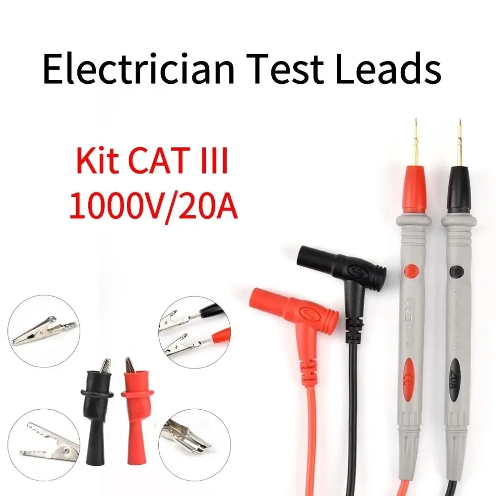 Fils de test universels pour multimètre AC/DC 1000 V 20 A 10 A CAT III avec sondes de mesure 7