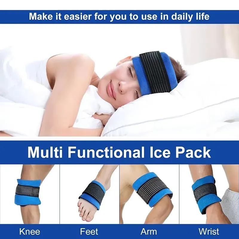 Compresse de gel réutilisable, compresse froide souple, enveloppe réfrigérante, compresse chaude et froide réglable pour le coude, le pied, le genou, le poignet, la jambe, le cou, soins de santé 5