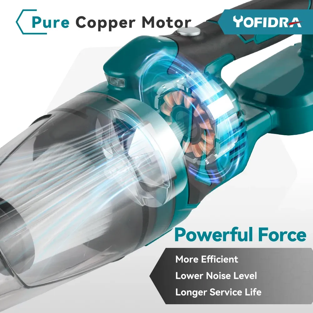Makita – Aspirateur électrique sans fil à main, double usage, portable et haute puissance, pour le nettoyage des bornes de batterie 5