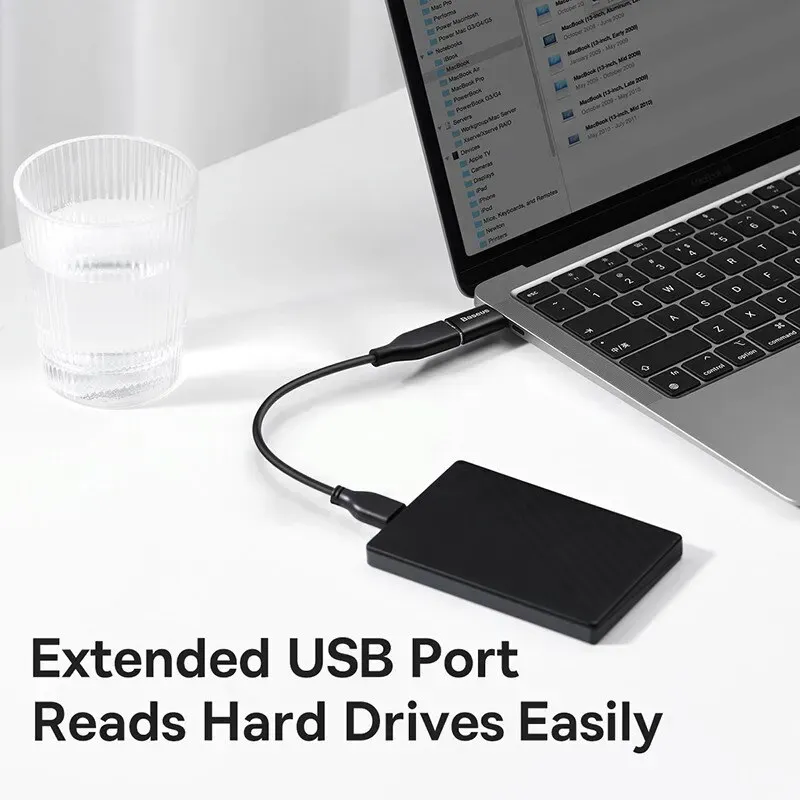 Adaptateur OTG USB Type-C pour transfert de données, convertisseur femelle vers mâle avec charge rapide, compatible ordinateur portable, MacBook et Samsung 3