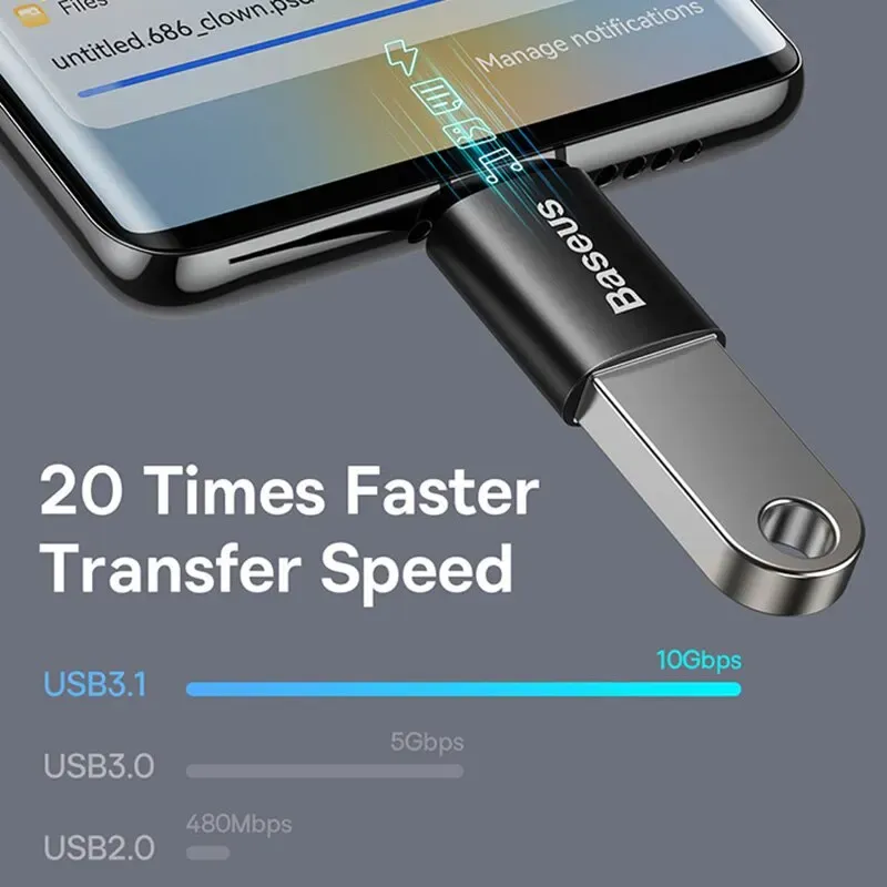 Adaptateur OTG USB Type-C pour transfert de données, convertisseur femelle vers mâle avec charge rapide, compatible ordinateur portable, MacBook et Samsung 6