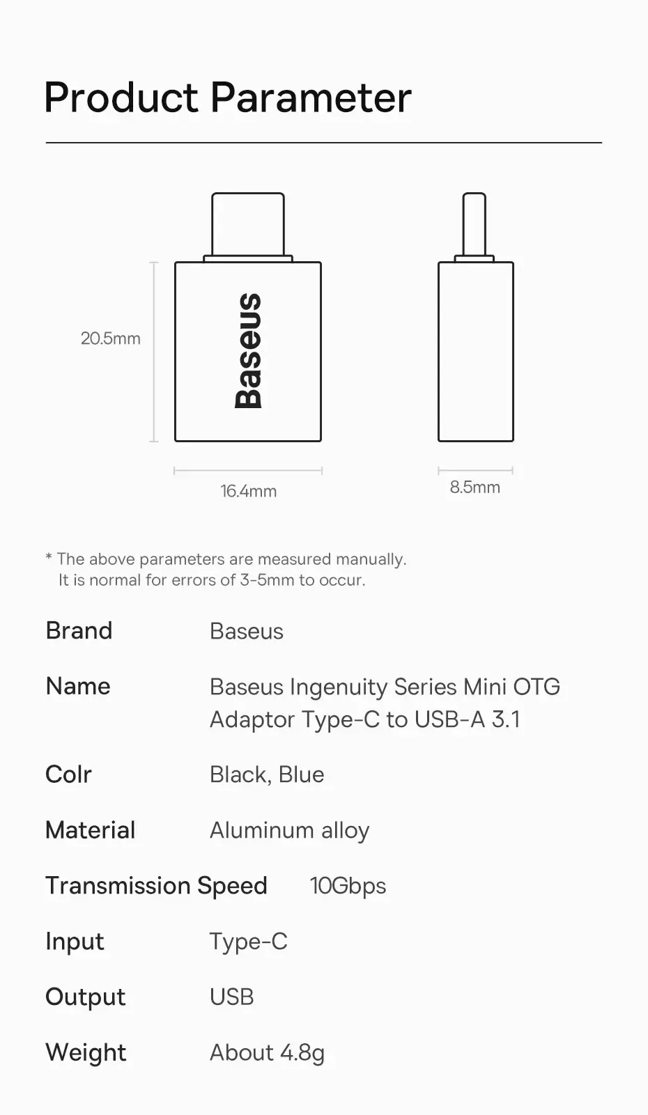 Adaptateur Baseus en détail