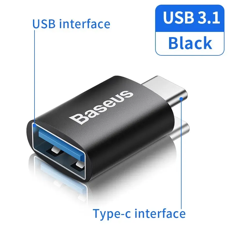 Adaptateur OTG USB Type-C pour transfert de données, convertisseur femelle vers mâle avec charge rapide, compatible ordinateur portable, MacBook et Samsung 9