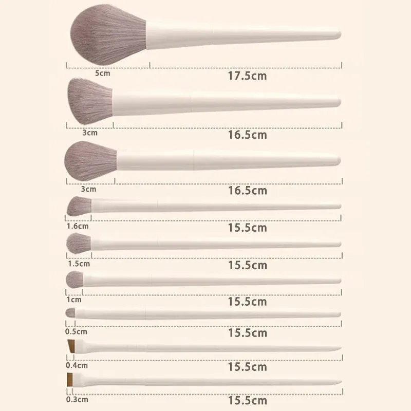 Ensemble de 12 pinceaux de maquillage : fond de teint, anticernes, poudre, fard à paupières et blush 6