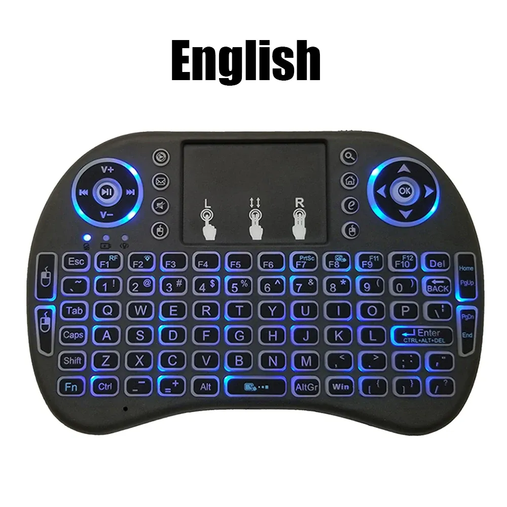 Mini clavier sans fil avec TouchPad, souris air, Bluetooth 4.2, 2,4 GHz, i8, disposition arabe, français, espagnol et russe, compatible PC, Android et TV Box 13