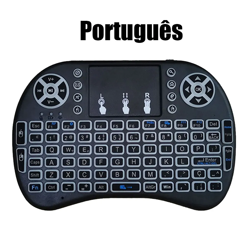 Mini clavier sans fil avec TouchPad, souris air, Bluetooth 4.2, 2,4 GHz, i8, disposition arabe, français, espagnol et russe, compatible PC, Android et TV Box 8