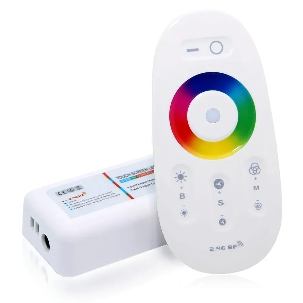 Contrôleur LED sans fil 12V 24V 18A 2,4 GHz, contrôleur RGBW à panneau tactile mural pour bandes LED RGB, ampoules et spots LED