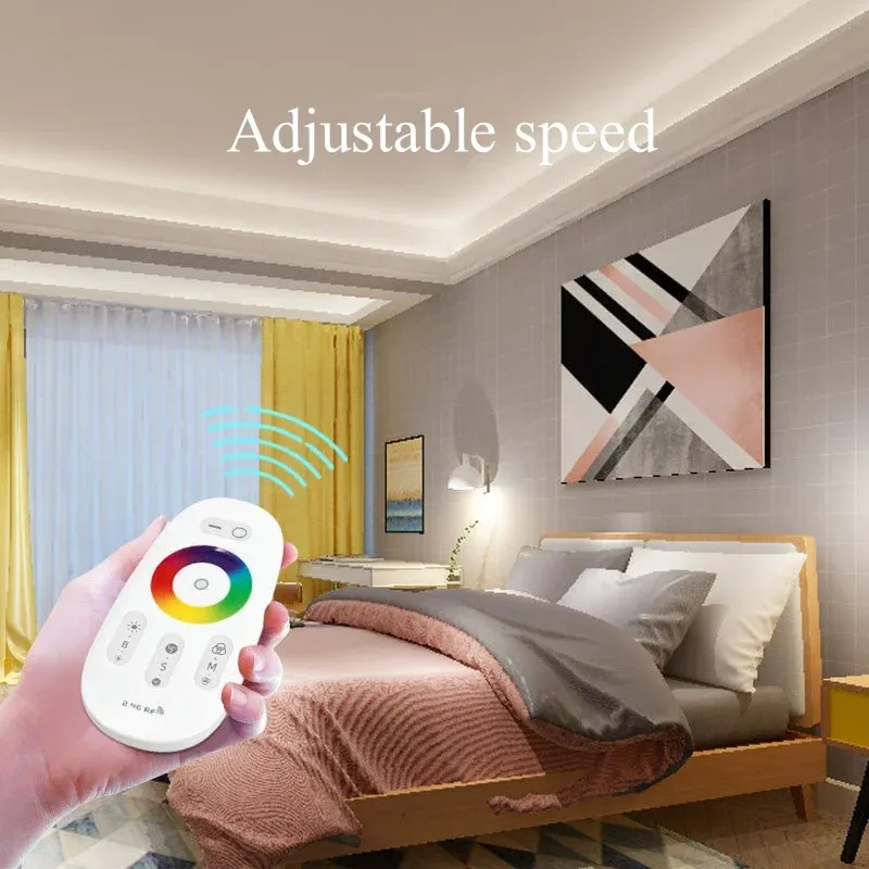Contrôleur LED sans fil 12V 24V 18A 2,4 GHz, contrôleur RGBW à panneau tactile mural pour bandes LED RGB, ampoules et spots LED 5