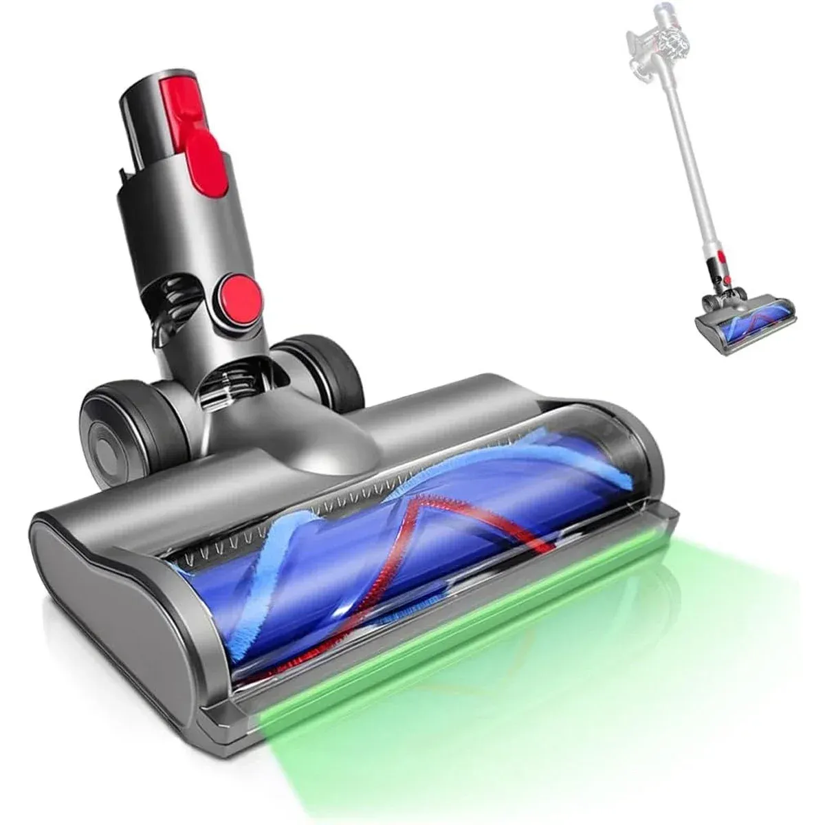 Brosse électrique LED pour aspirateurs Dyson V7, V8, V10, V11 et V15 à détection de poussière, pour sols durs et tapis - Image 1
