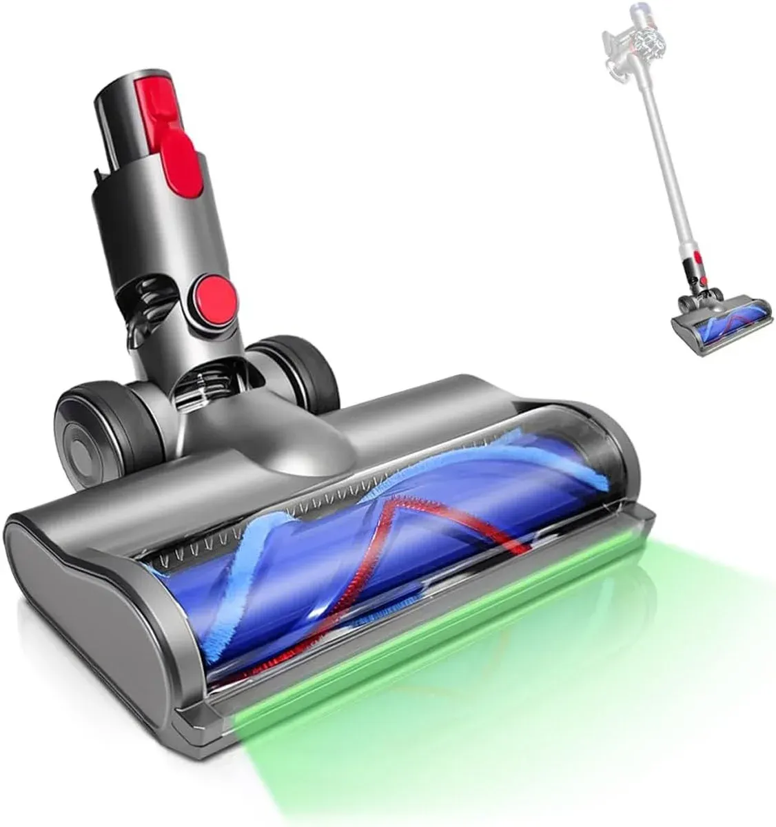 Brosse électrique LED pour aspirateurs Dyson V7, V8, V10, V11 et V15 à détection de poussière, pour sols durs et tapis 7