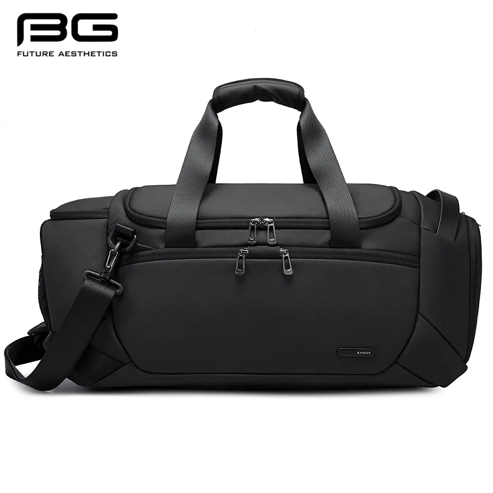 BANGE – Sacs polochons de sport imperméables avec compartiment à chaussures, sac de sport 21 pouces pour hommes avec compartiment humide et sec, sac de voyage - Image 1