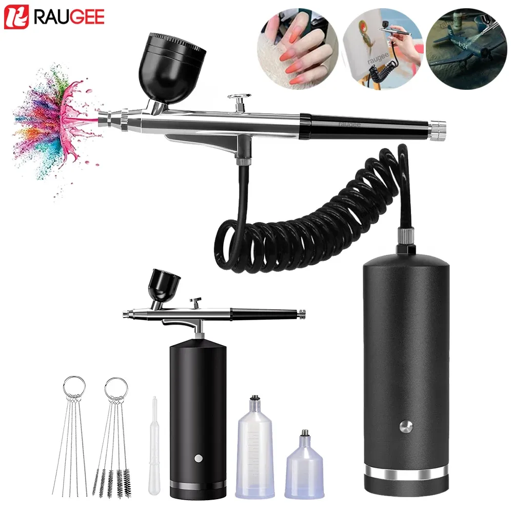 Aérographe portable avec mini compresseur pour nail art, peinture et modélisation - Image 1