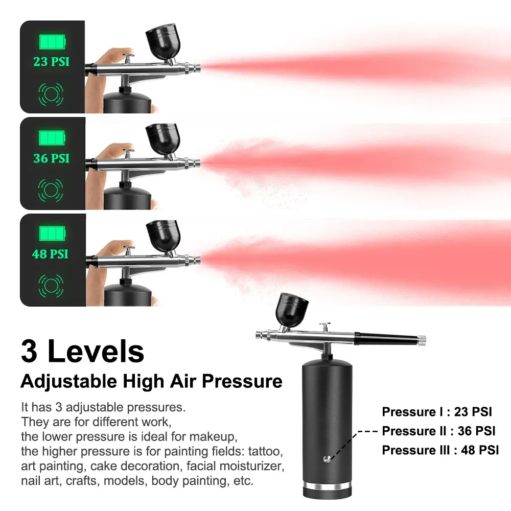 Aérographe portable avec mini compresseur pour nail art, peinture et modélisation 3