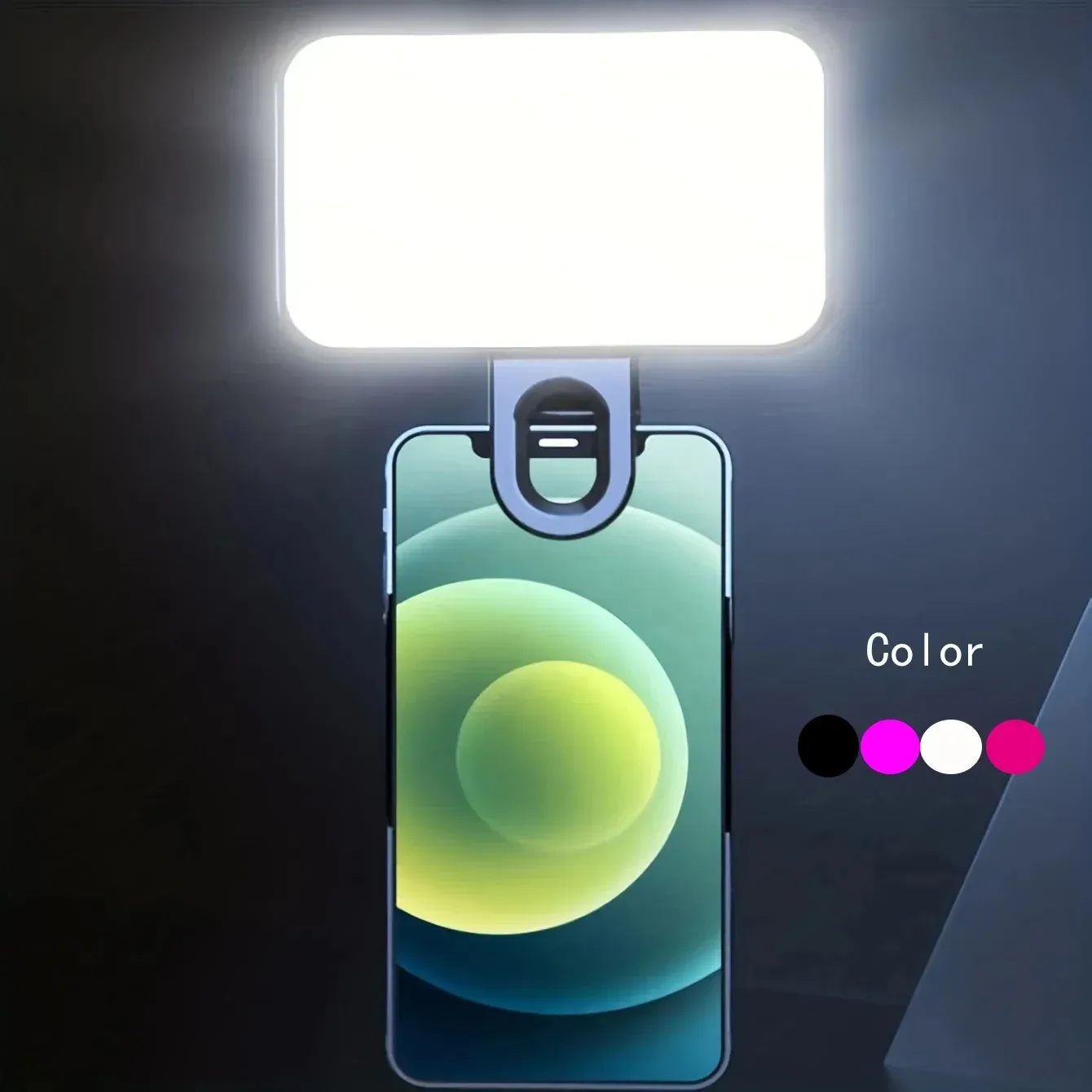 Mini lampe de remplissage portable pour selfie, avec 3 modes d'éclairage, luminosité réglable et pince de fixation pour téléphone portable et ordinateur 1