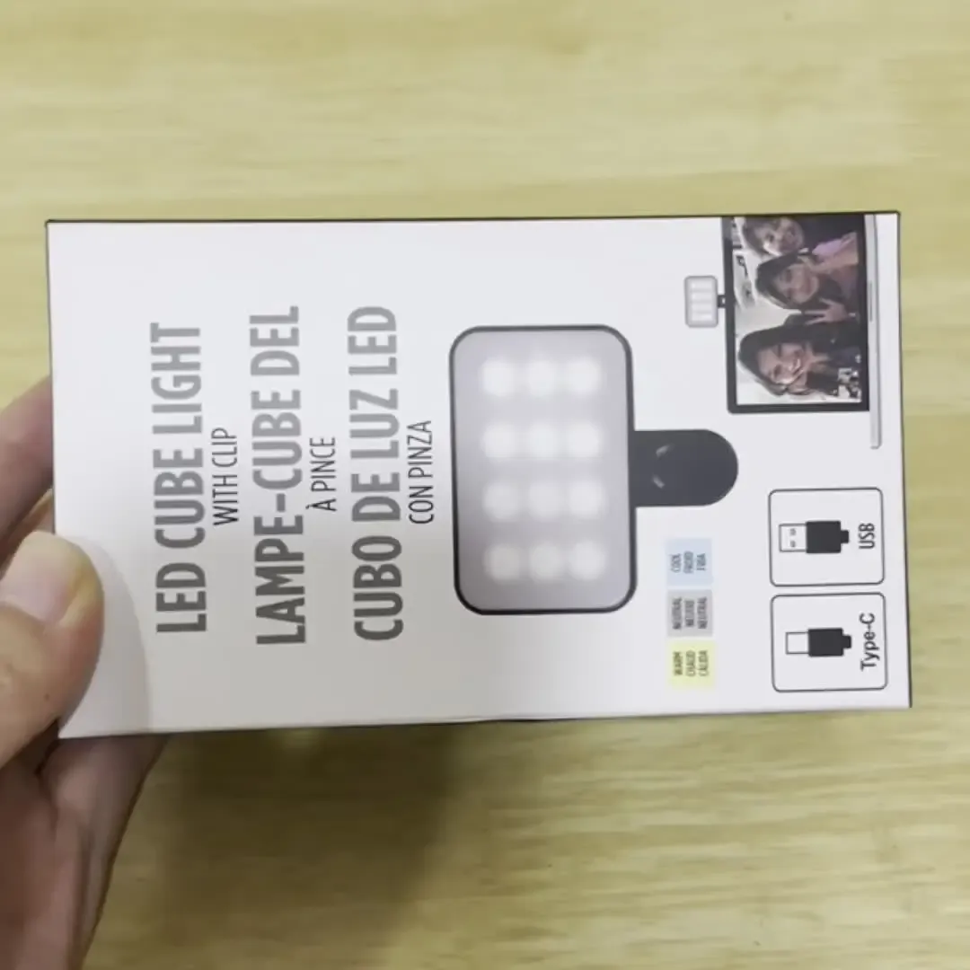 Mini lampe de remplissage portable pour selfie, avec 3 modes d'éclairage, luminosité réglable et pince de fixation pour téléphone portable et ordinateur 6