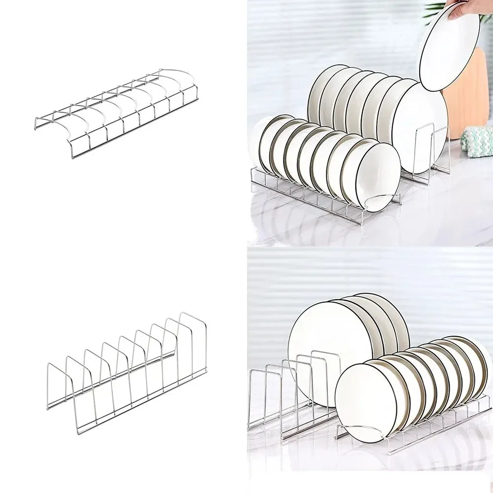 Égouttoir à vaisselle en acier inoxydable, support de rangement polyvalent pour assiettes, bols et ustensiles, compact, pour cuisine 2
