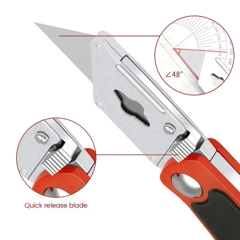 AIRAJ Couteau Utilitaire Multifonctionnel Rétractable, Lame 18 mm, Coupe Papier, Électricien Professionnel 5
