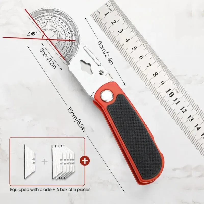 AIRAJ Couteau Utilitaire Multifonctionnel Rétractable, Lame 18 mm, Coupe Papier, Électricien Professionnel 7