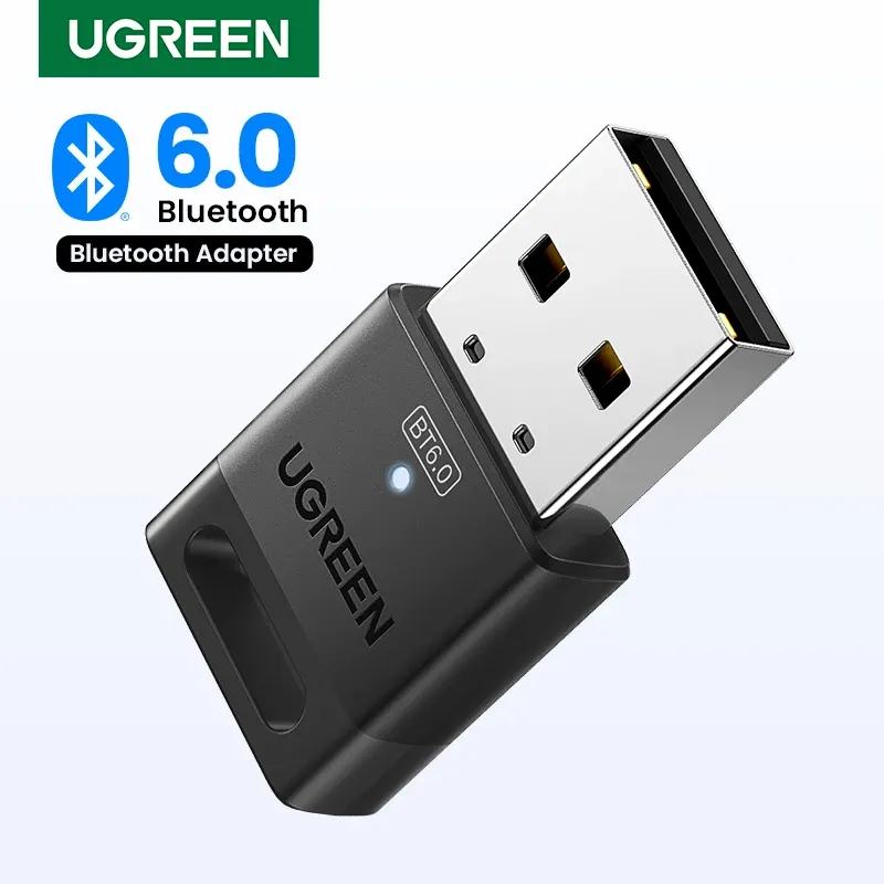 UGREEN Adaptateur Bluetooth USB 6.0 / 5.4 pour PC, Dongle Bluetooth pour souris et clavier sans fil, récepteur audio et émetteur musical USB