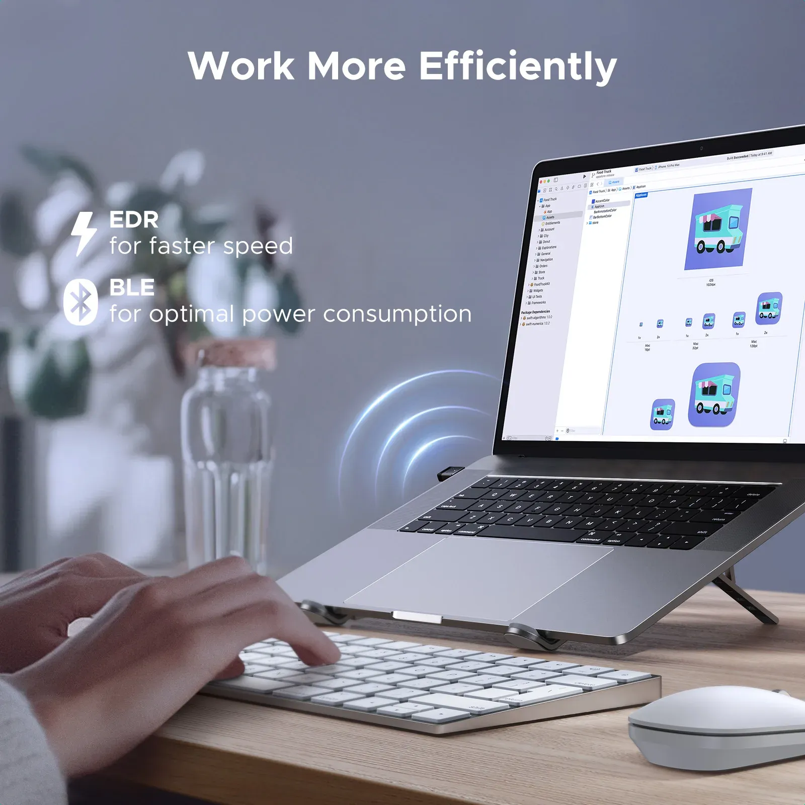 UGREEN Adaptateur Bluetooth USB 6.0 / 5.4 pour PC, Dongle Bluetooth pour souris et clavier sans fil, récepteur audio et émetteur musical USB 5