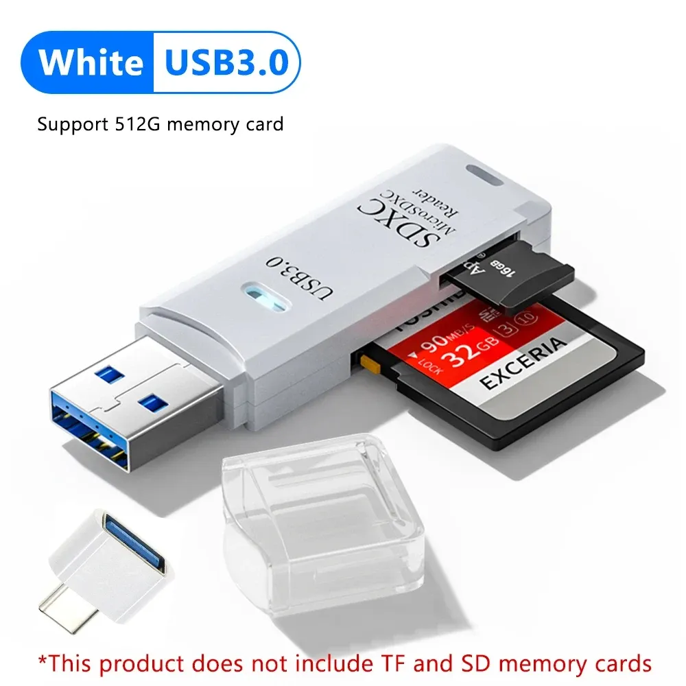 Tutew – Lecteur de cartes multifonction 2 en 1, USB 3.0/2.0, haute vitesse, compatible TF et SD, pour ordinateur, tablette, appareil photo, ordinateur portable et véhicule 7