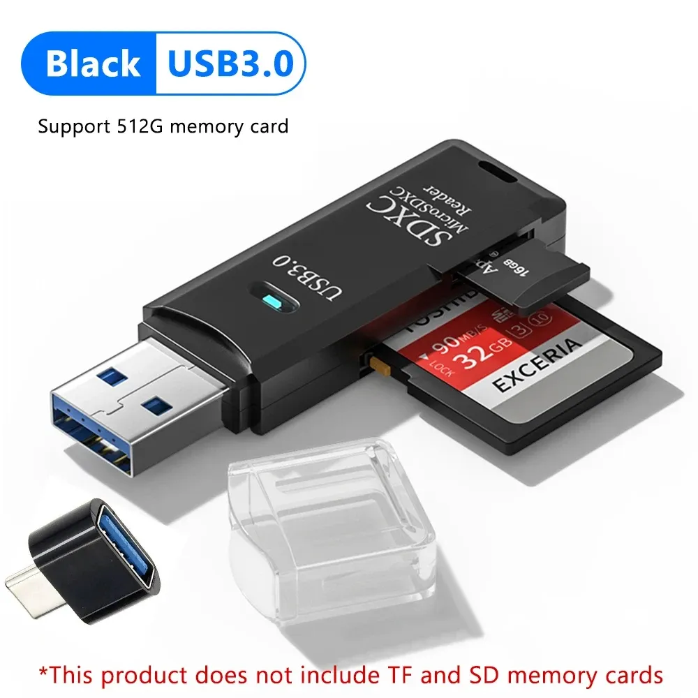 Tutew – Lecteur de cartes multifonction 2 en 1, USB 3.0/2.0, haute vitesse, compatible TF et SD, pour ordinateur, tablette, appareil photo, ordinateur portable et véhicule 8