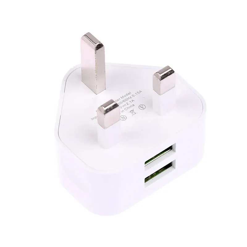 Adaptateur de chargeur mural universel 3 broches, fiche britannique, avec 1 ou 2 ports USB, pour iPhone 11, Samsung et Huawei 7