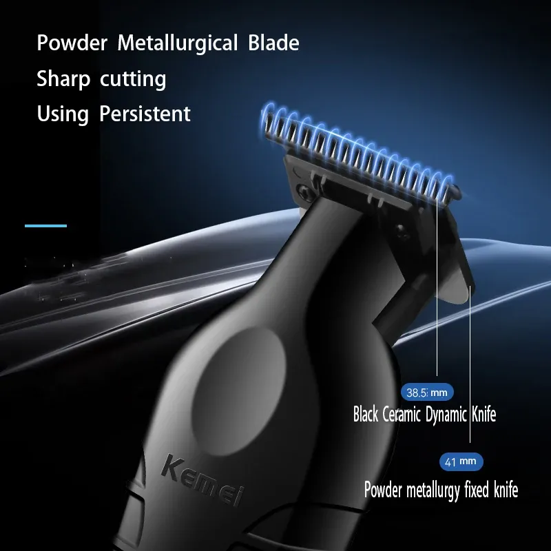 Tondeuse à cheveux sans fil professionnelle Kemei 2299 à lame zéro écart (0 mm) 2