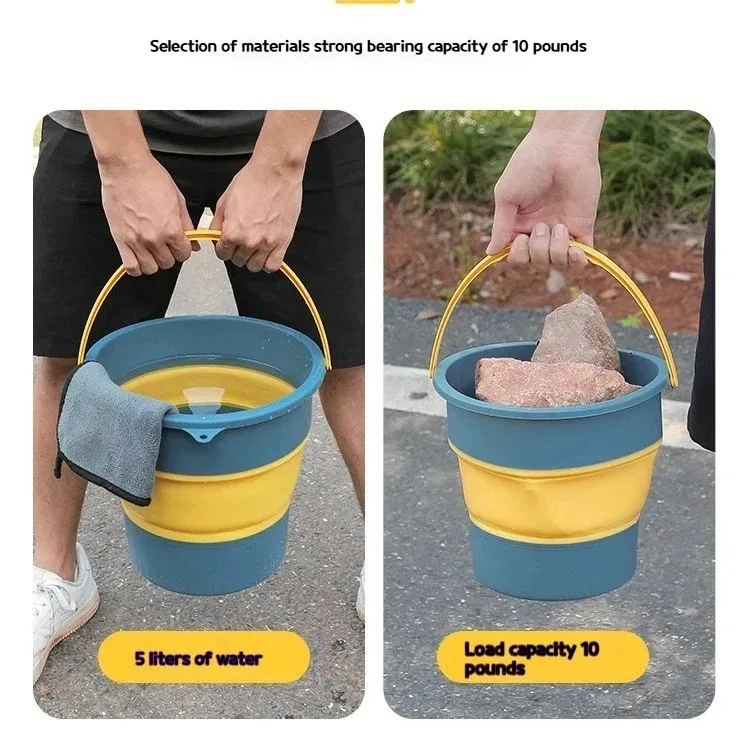 Seau pliable en silicone épaissi, vue d'ensemble du produit